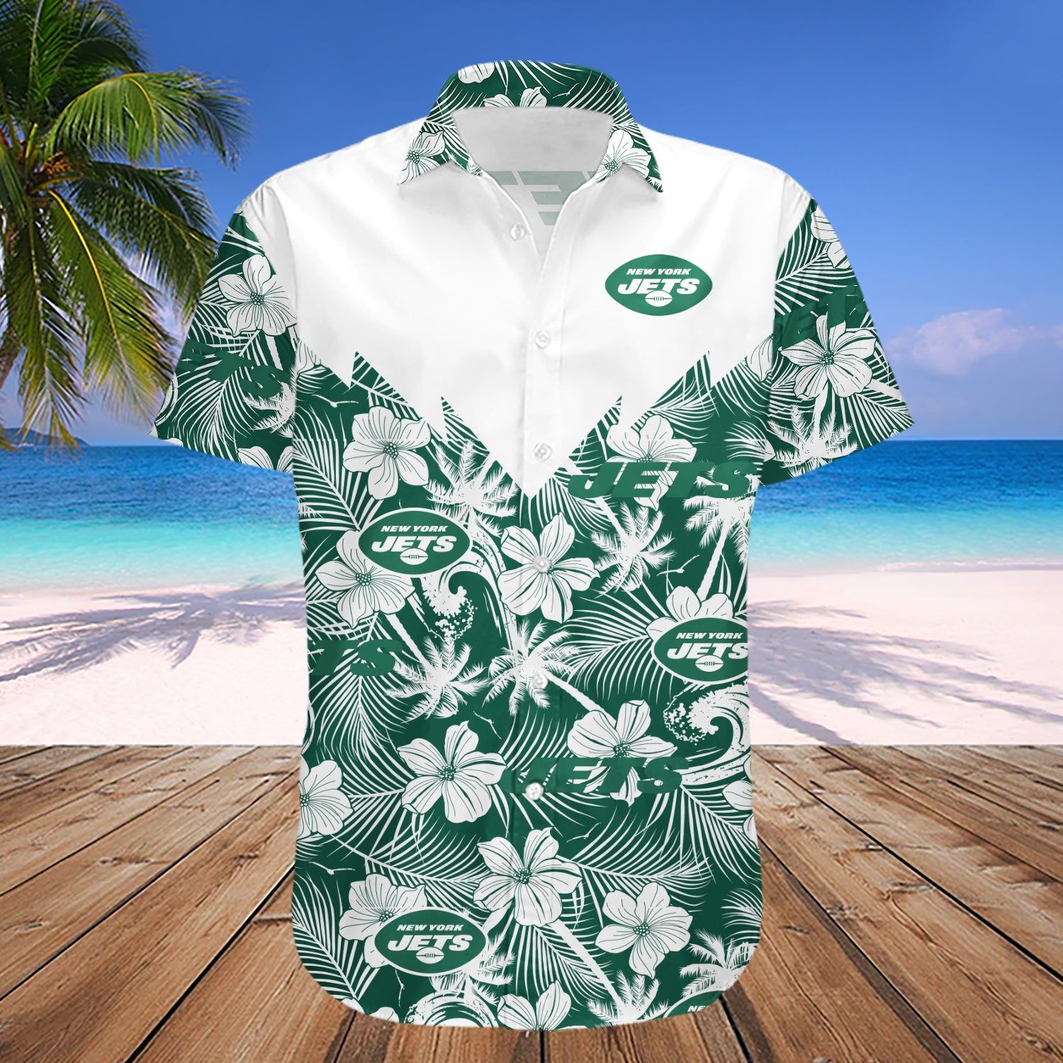 New York Jets Hawaii Shirt Tropical Seamless- NFL