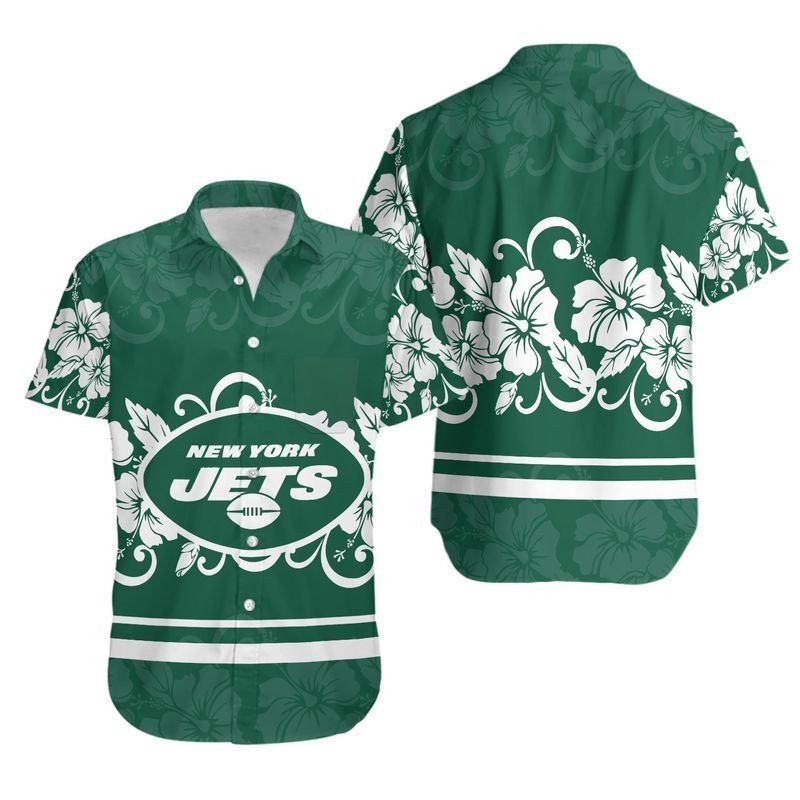 New York Jets Hibiscus Flowers Hawaii Shirt And Shorts Summer Collecti
