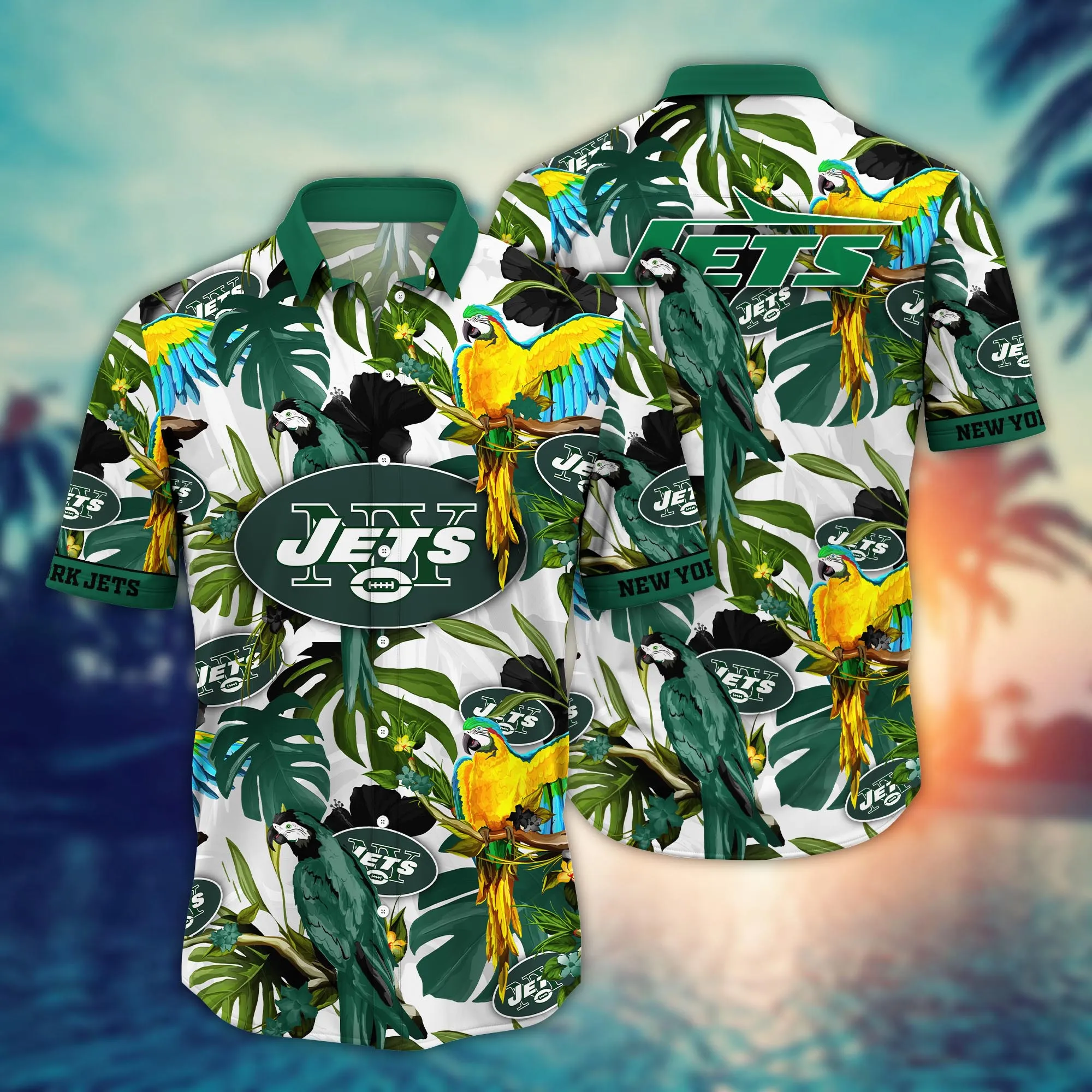 New York Jets NFL Hawaiian Shirt Beach Daystime Aloha Shirt