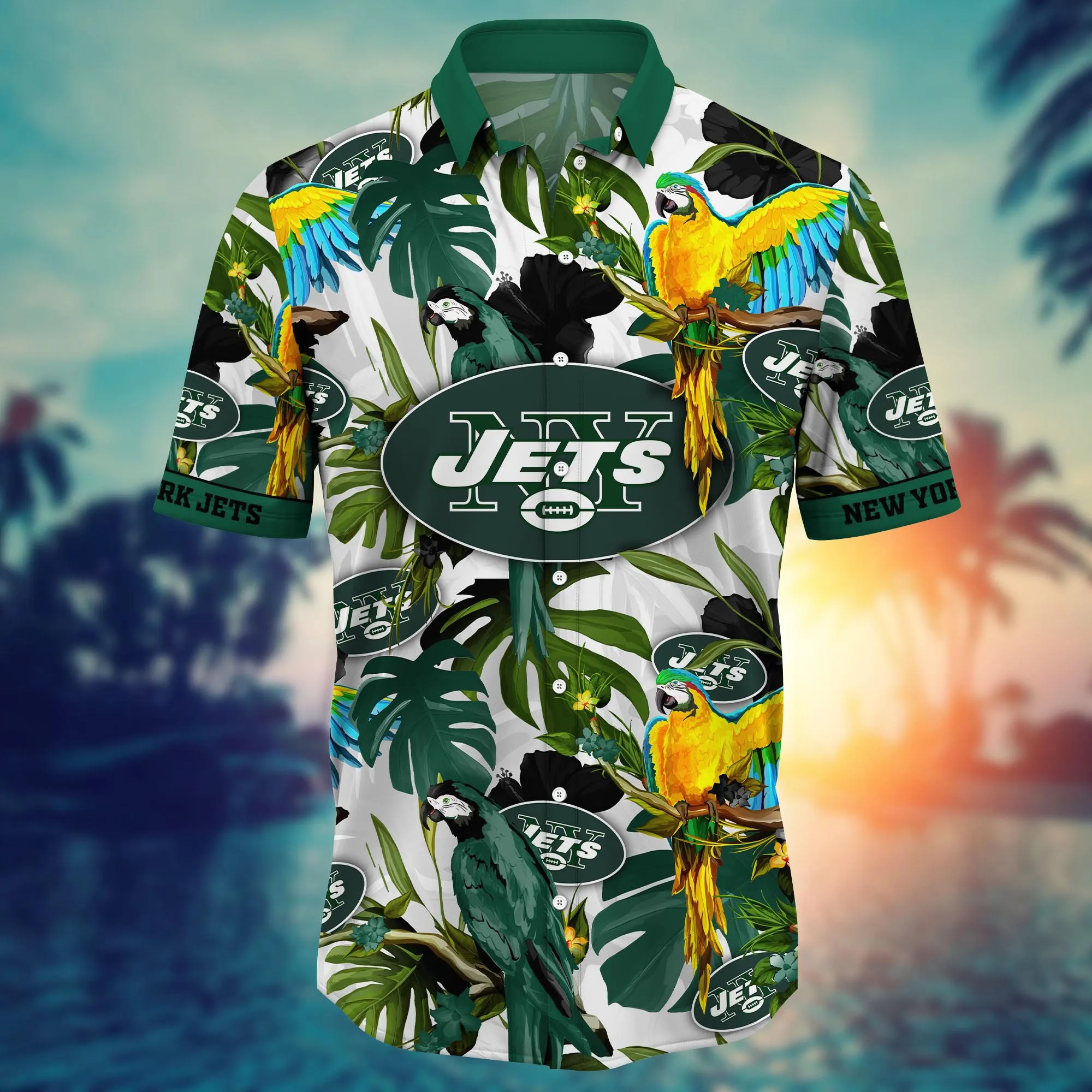 New York Jets NFL Hawaiian Shirt Beach Daystime Aloha Shirt
