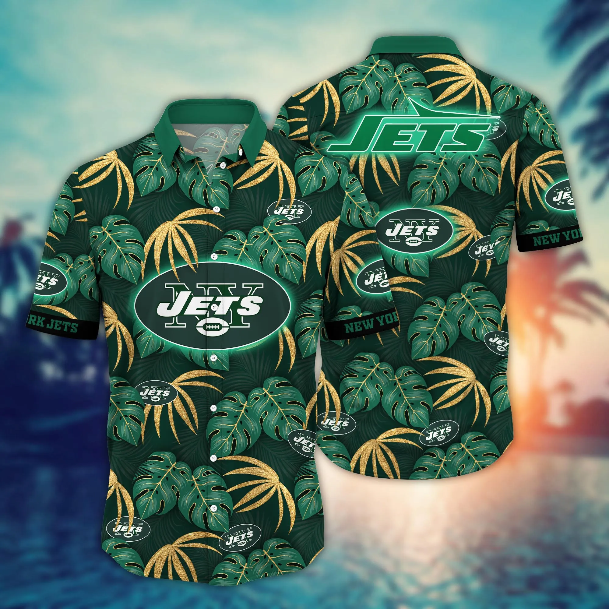 New York Jets NFL Hawaiian Shirt Daylight Aloha Shirt New York Jets NFL Hawaiian Shirt Daylight Aloha Shirt