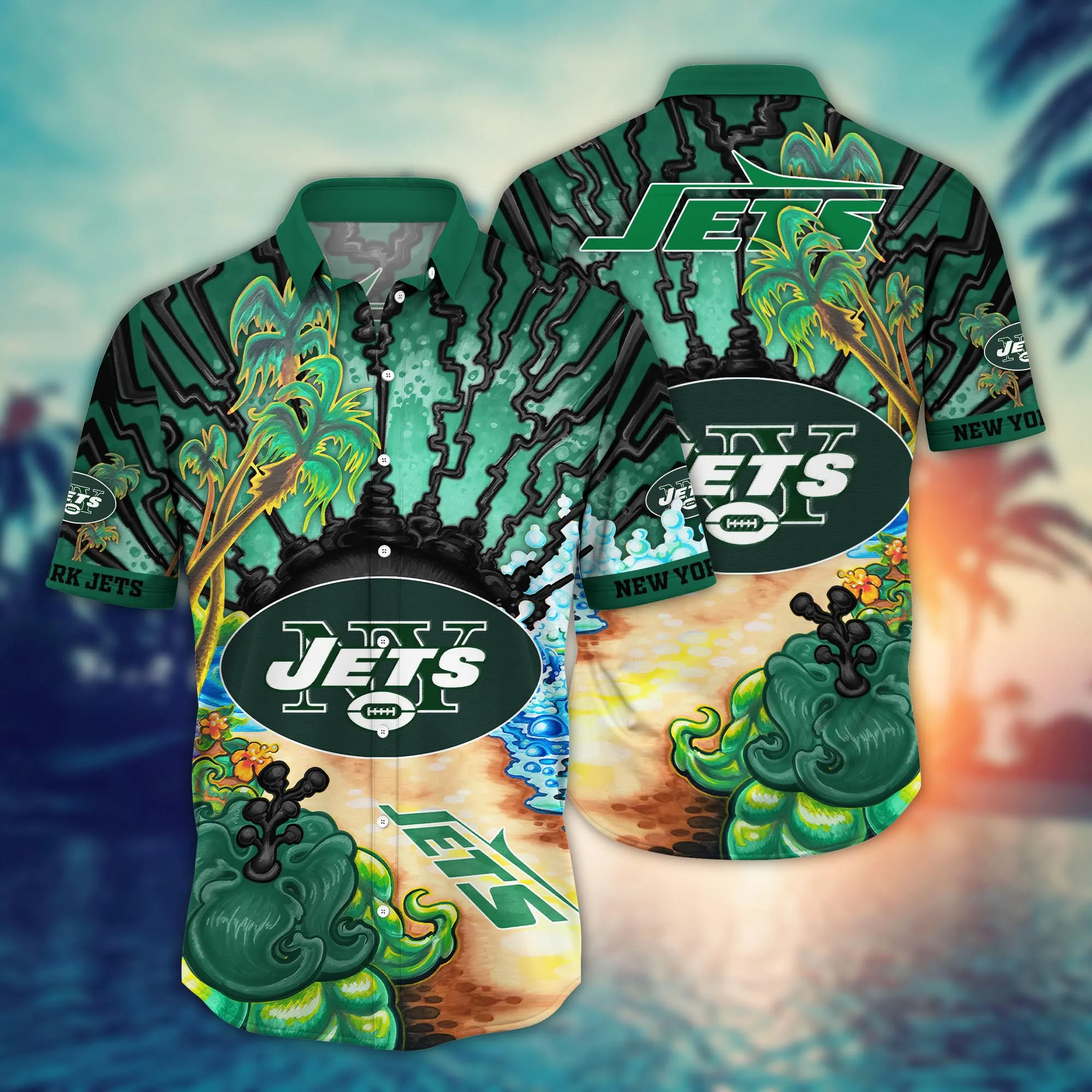 New York Jets NFL Hawaiian Shirt Picnicstime Aloha Shirt