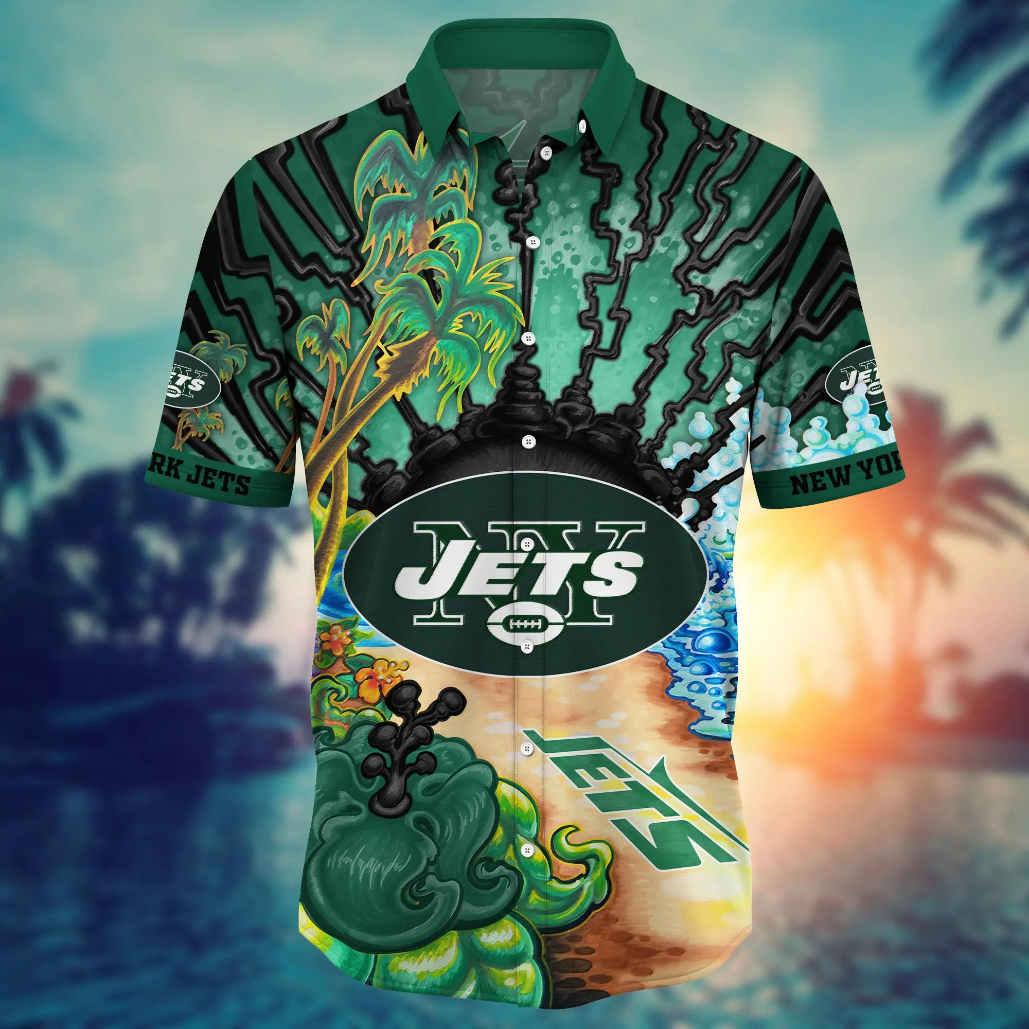 New York Jets NFL Hawaiian Shirt Picnicstime Aloha Shirt