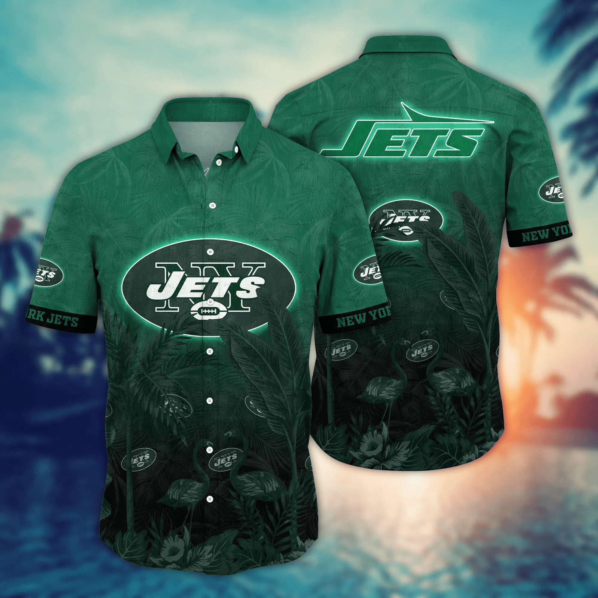 New York Jets NFL Hawaiian Shirt Umbrellas (For Sun)Time Club Aloha Shirt