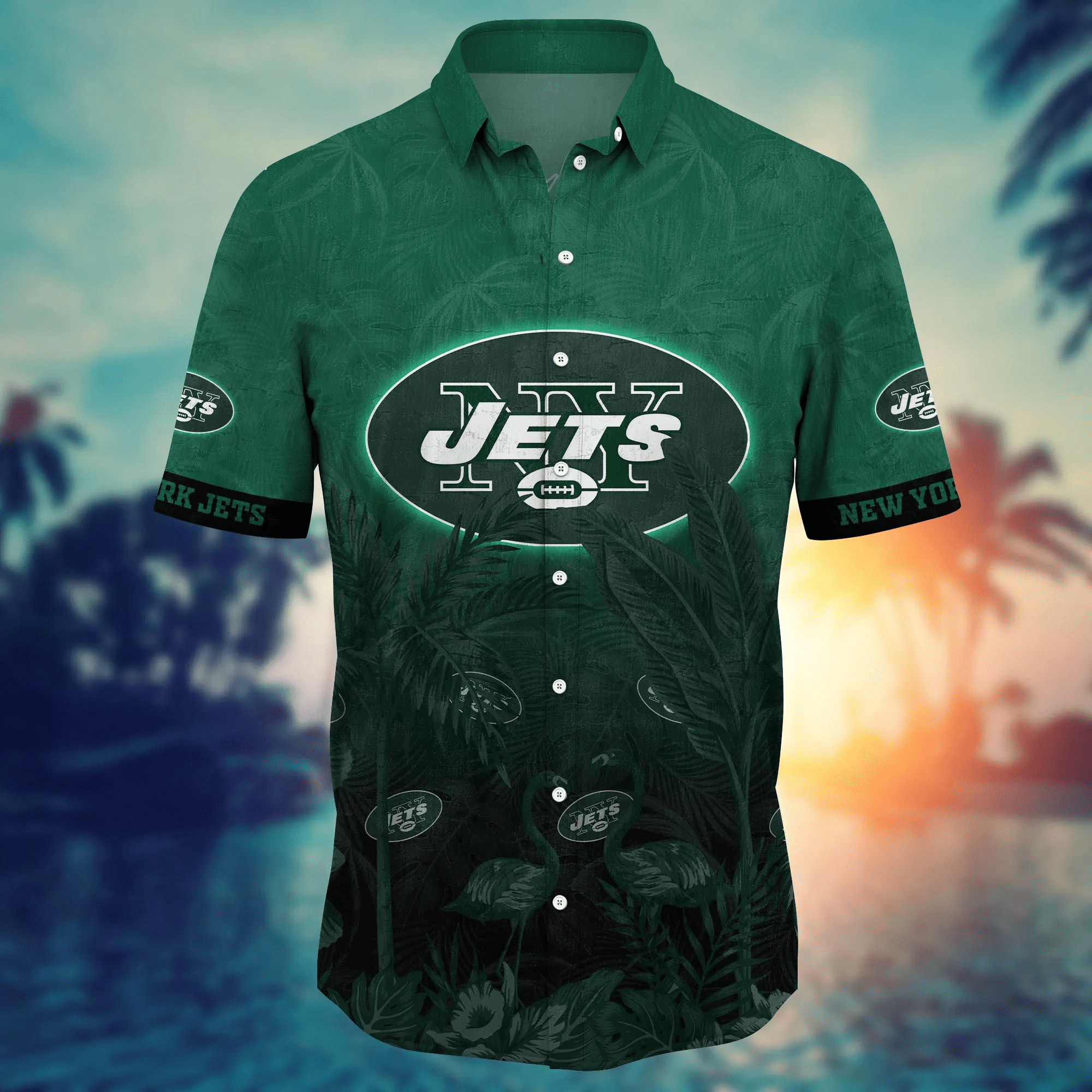 New York Jets NFL Hawaiian Shirt Umbrellas (For Sun)Time Club Aloha Shirt