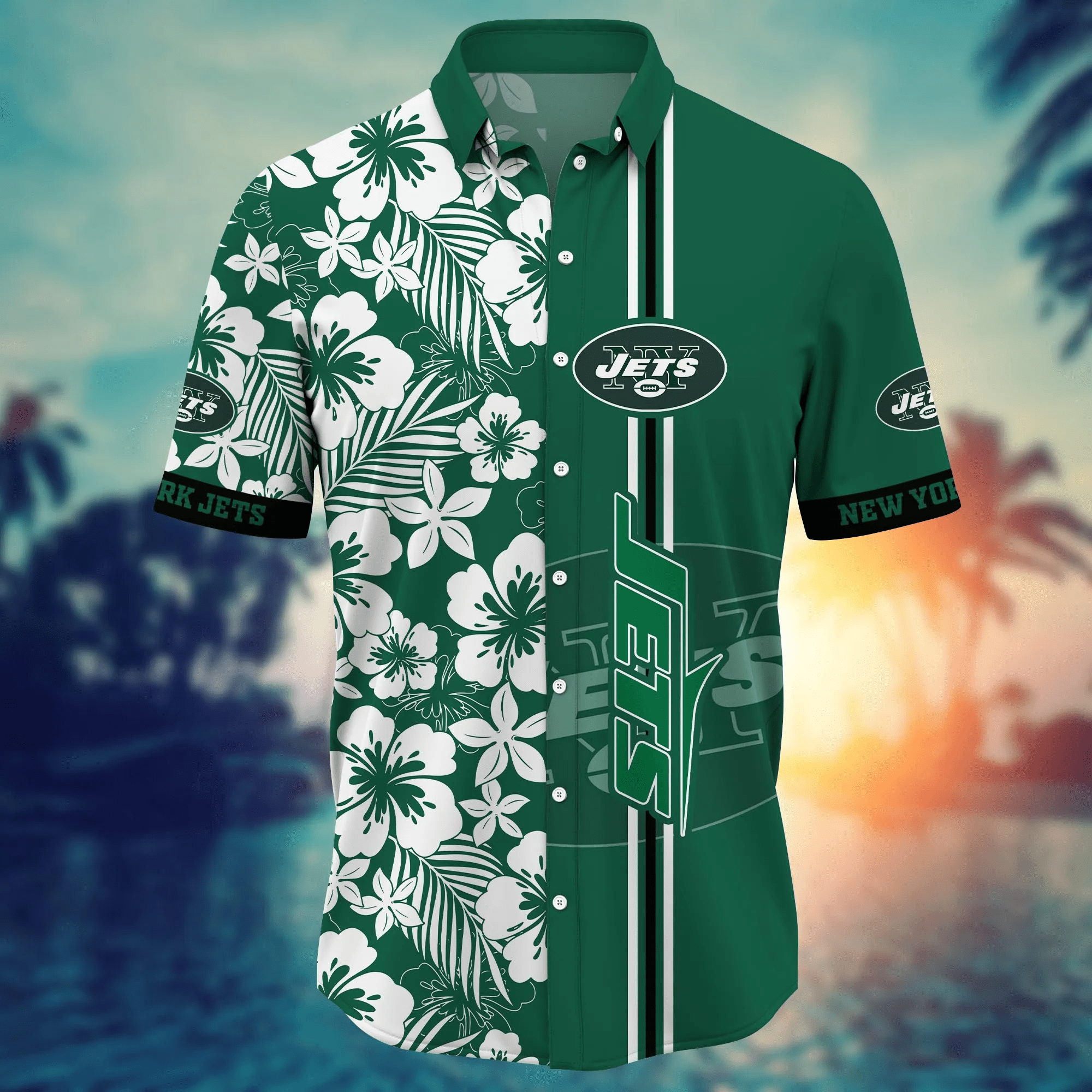 New York Jets NFL Hawaiian Shirt Umbrellas (For Sun)Time Tournament Play Shirts