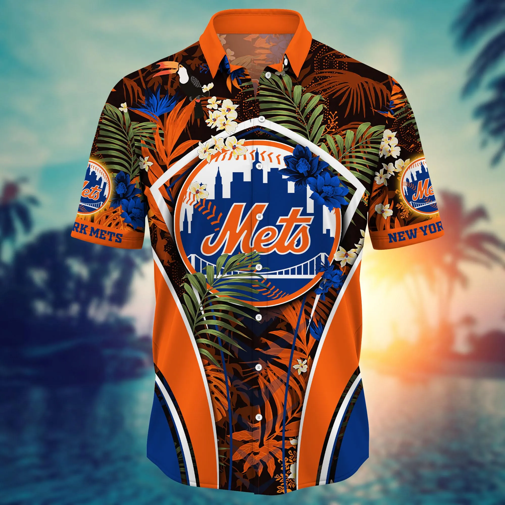 New York Mets MLB Hawaiian Shirt Warm Breezes Aloha Shirt