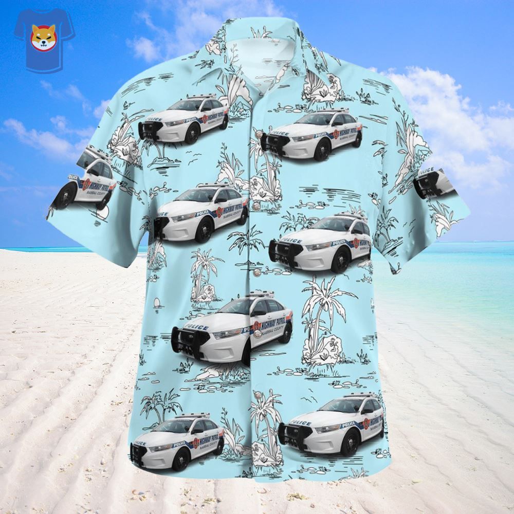 New York Nassau County Highway Patrol Ford Police Interceptor Hawaiian Shirt