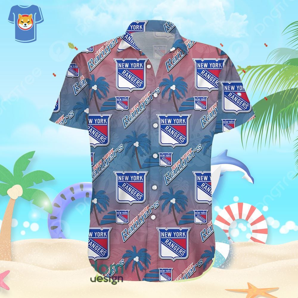 New York Rangers Ice Hockey Team Aloha Beach Gift Hawaiian Shirt For Men And Women