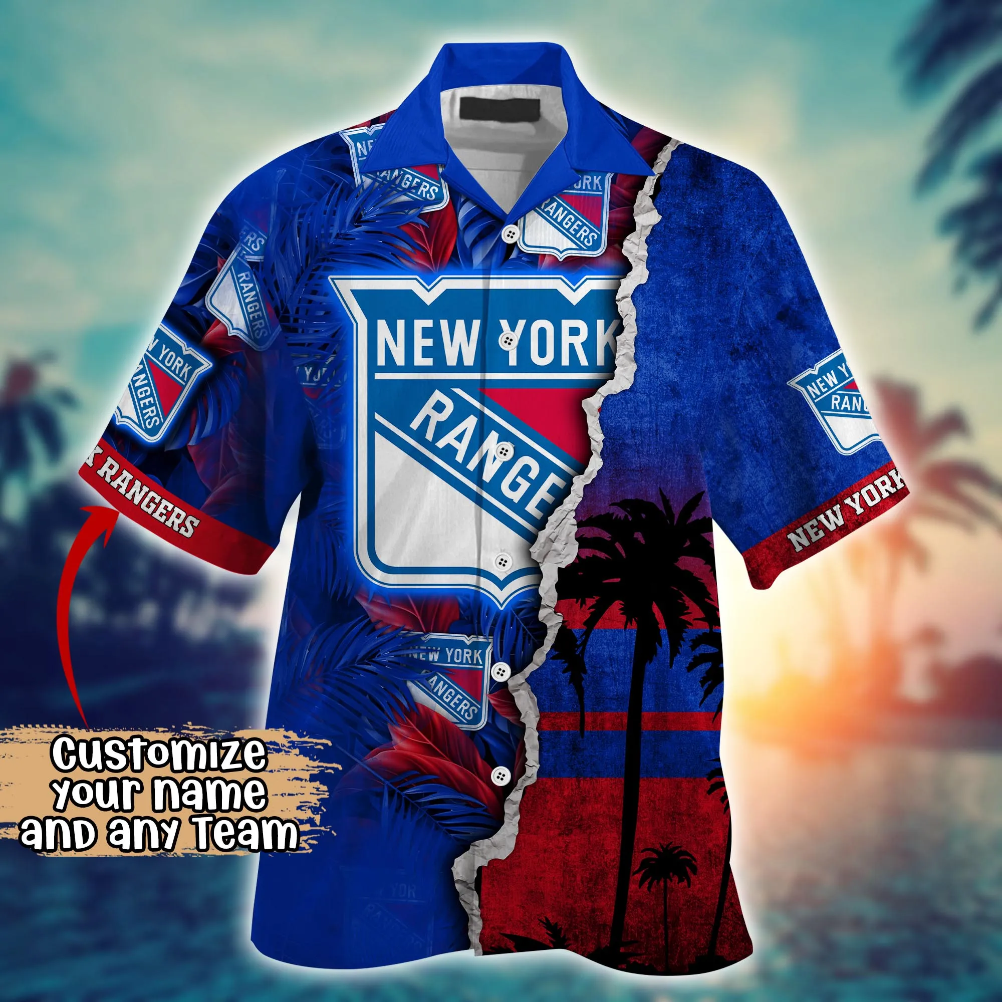 New York Rangers NHL Hawaiian Shirt Custom Sunning Aloha Shirt