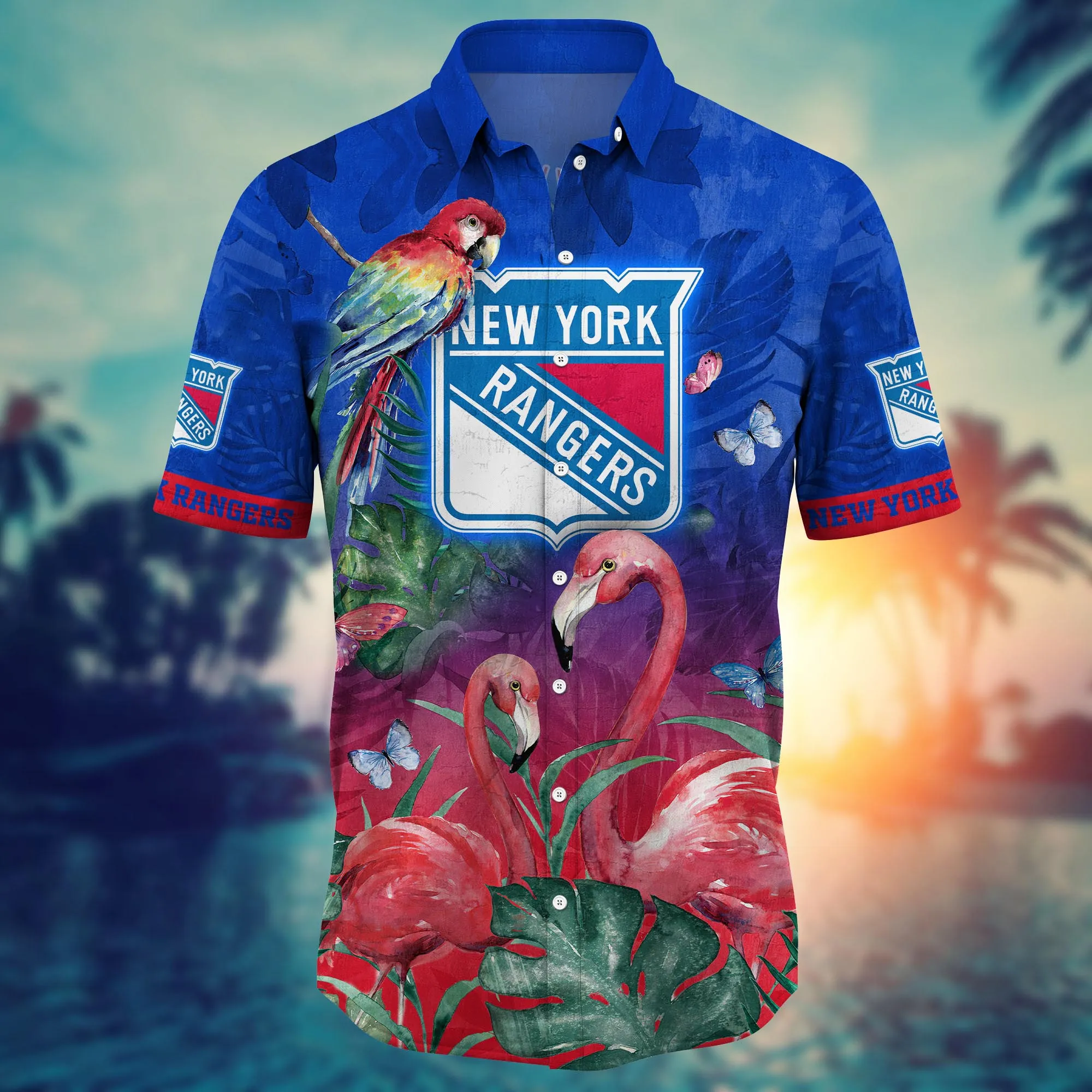 New York Rangers NHL Hawaiian Shirt Midsummer Aloha Shirt