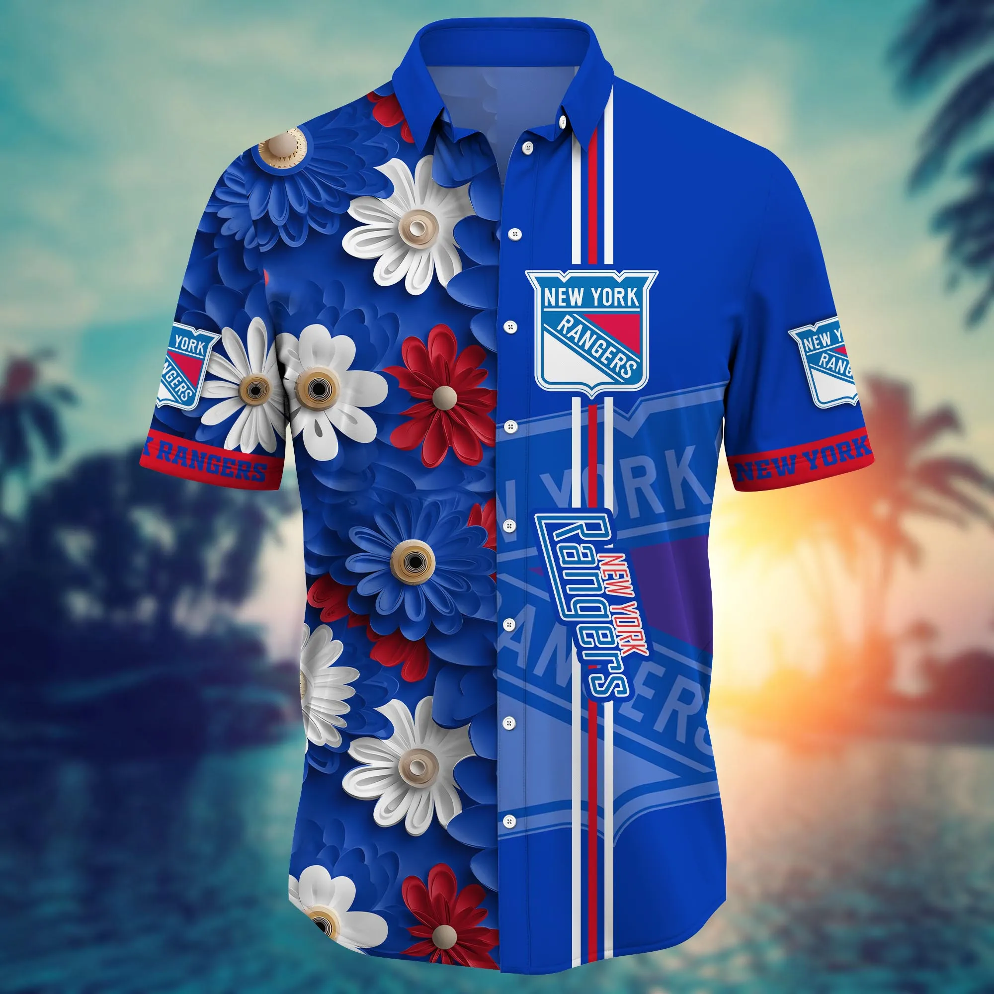 New York Rangers NHL Hawaiian Shirt Summery Aloha Shirt