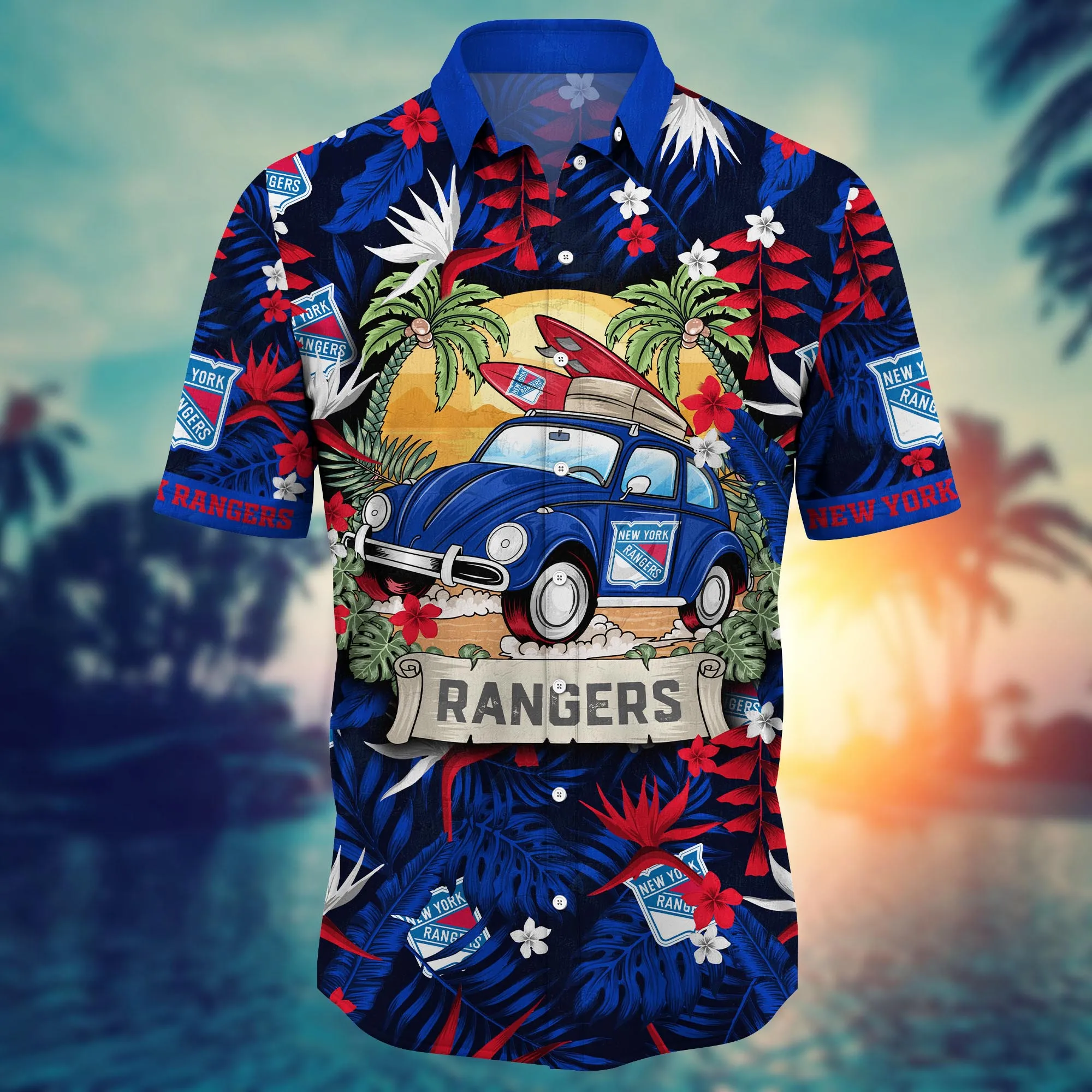 New York Rangers NHL Hawaiian Shirt Summerytime Aloha Shirt