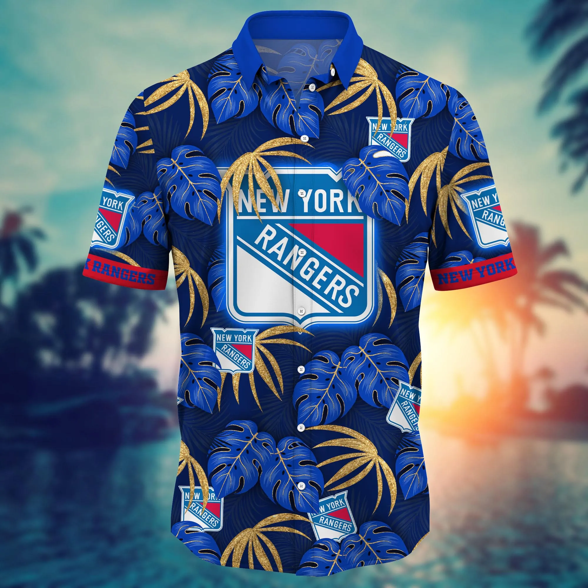 New York Rangers NHL Hawaiian Shirt Travel Aloha Shirt