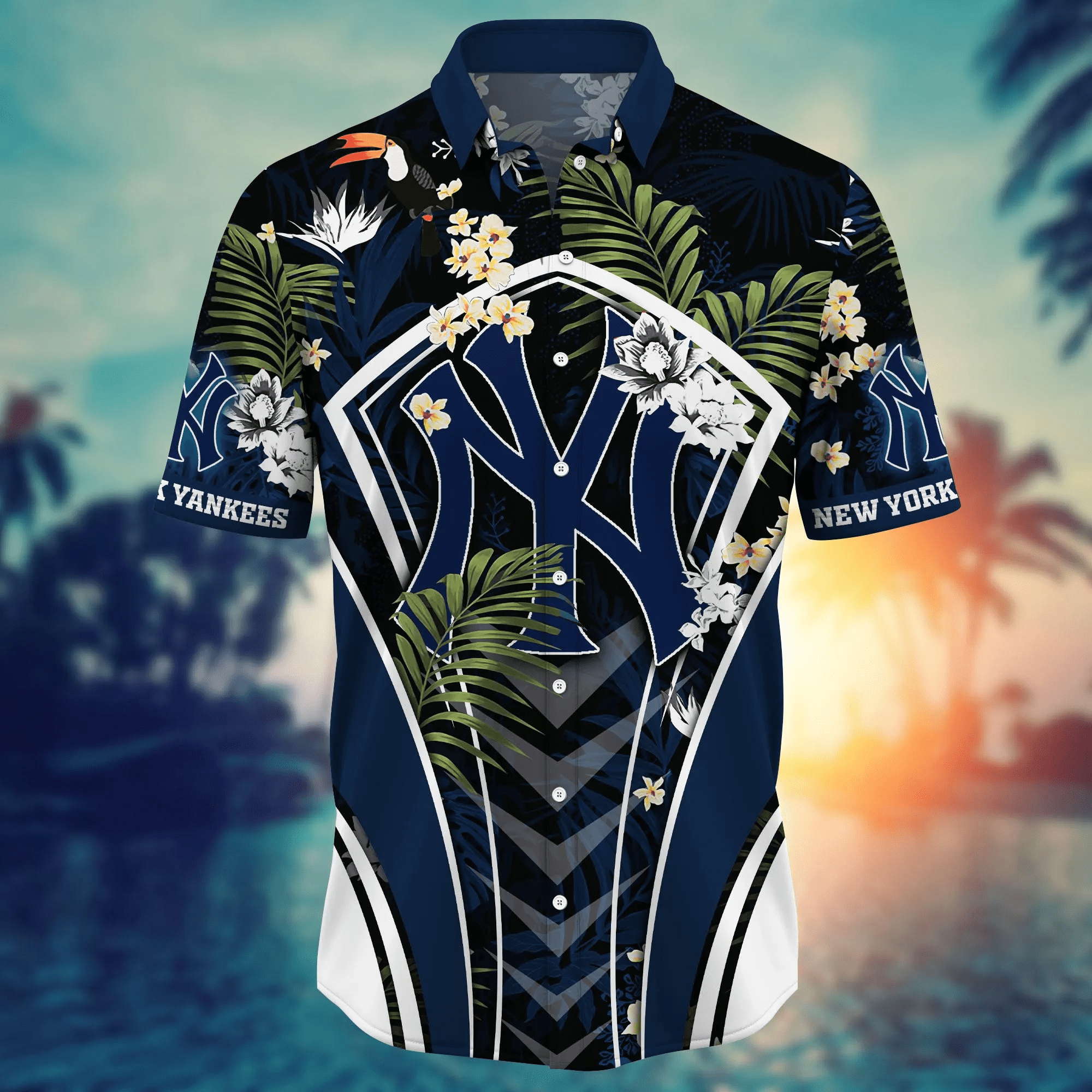 New York Yankees MLB Hawaiian Shirt Beer Gardens Aloha Shirt