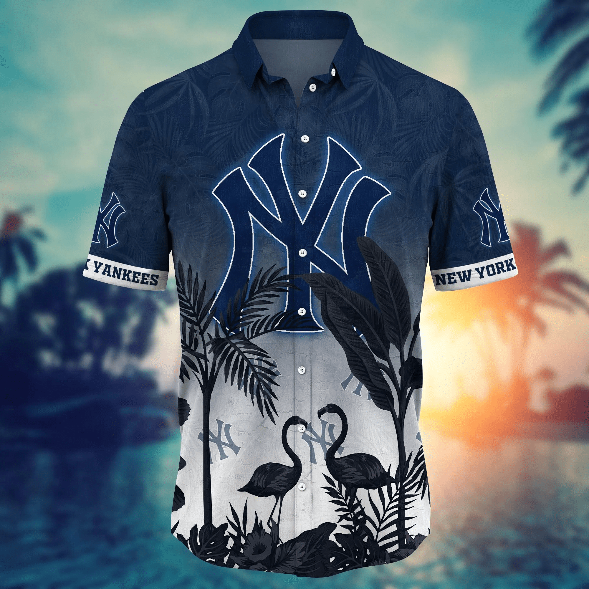 New York Yankees MLB Hawaiian Shirt Long Daystime Aloha Shirt