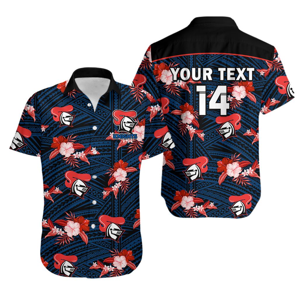 Newcastle Knights 2023 NRL Hawaiian Personalized Castle Guard Tee