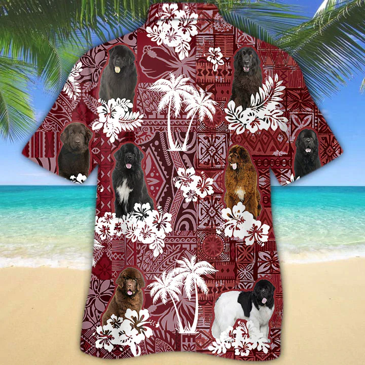 Newfoundland Trendy Hawaiian Shirt, Gift For Dog Lover Shirts, Men’s Trendy Hawaiian Shirt, Summer Hawaiian Aloha Shirt
