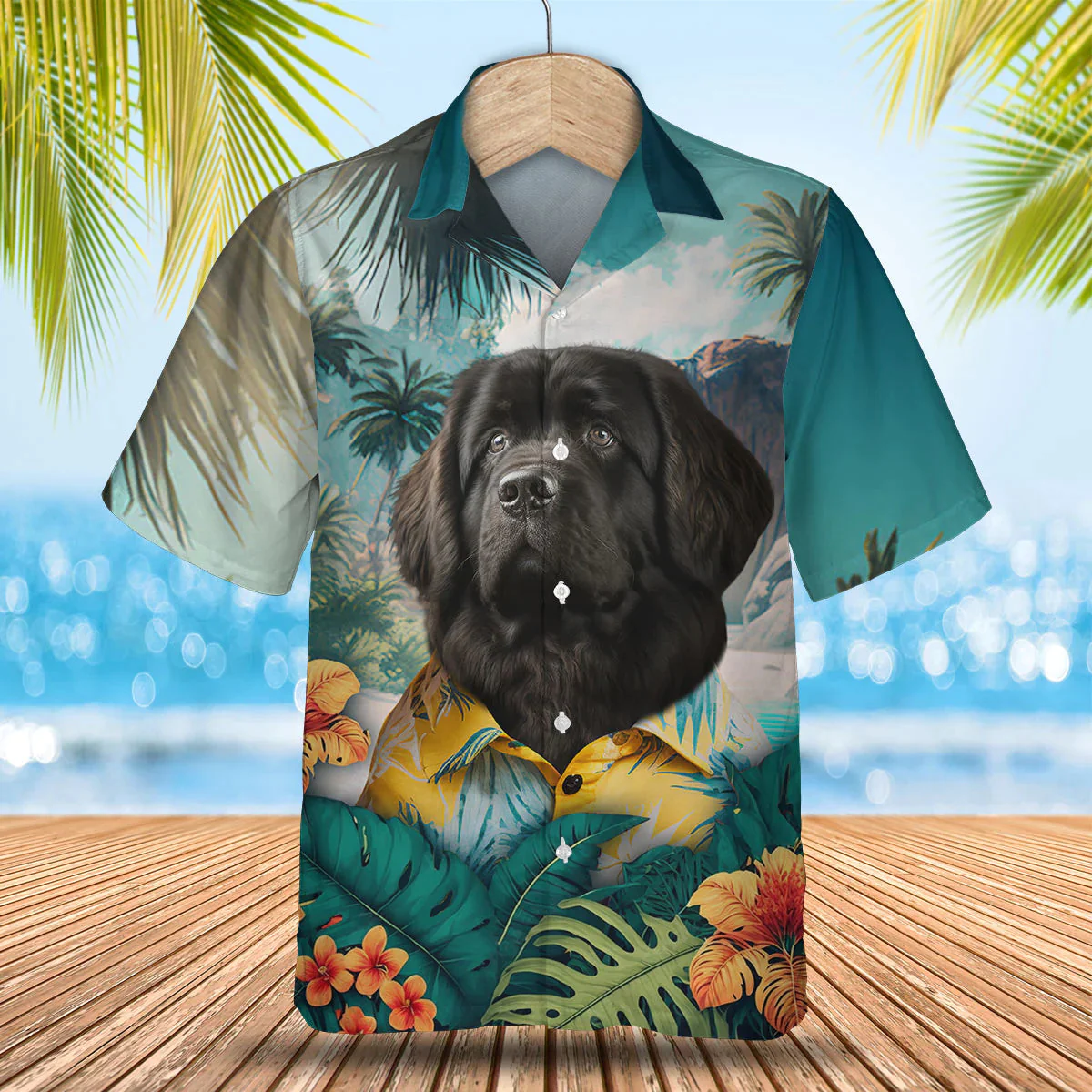 Newfoundland Tropical Trendy Hawaiian Shirt, Dog Lover Trendy Hawaiian Shirt, Summer Trendy Hawaiian Shirt For Men And Women Newfoundland Tropical Trendy Hawaiian Shirt, Dog Lover Trendy Hawaiian Shirt, Summer Trendy Hawaiian Shirt For Men And Women