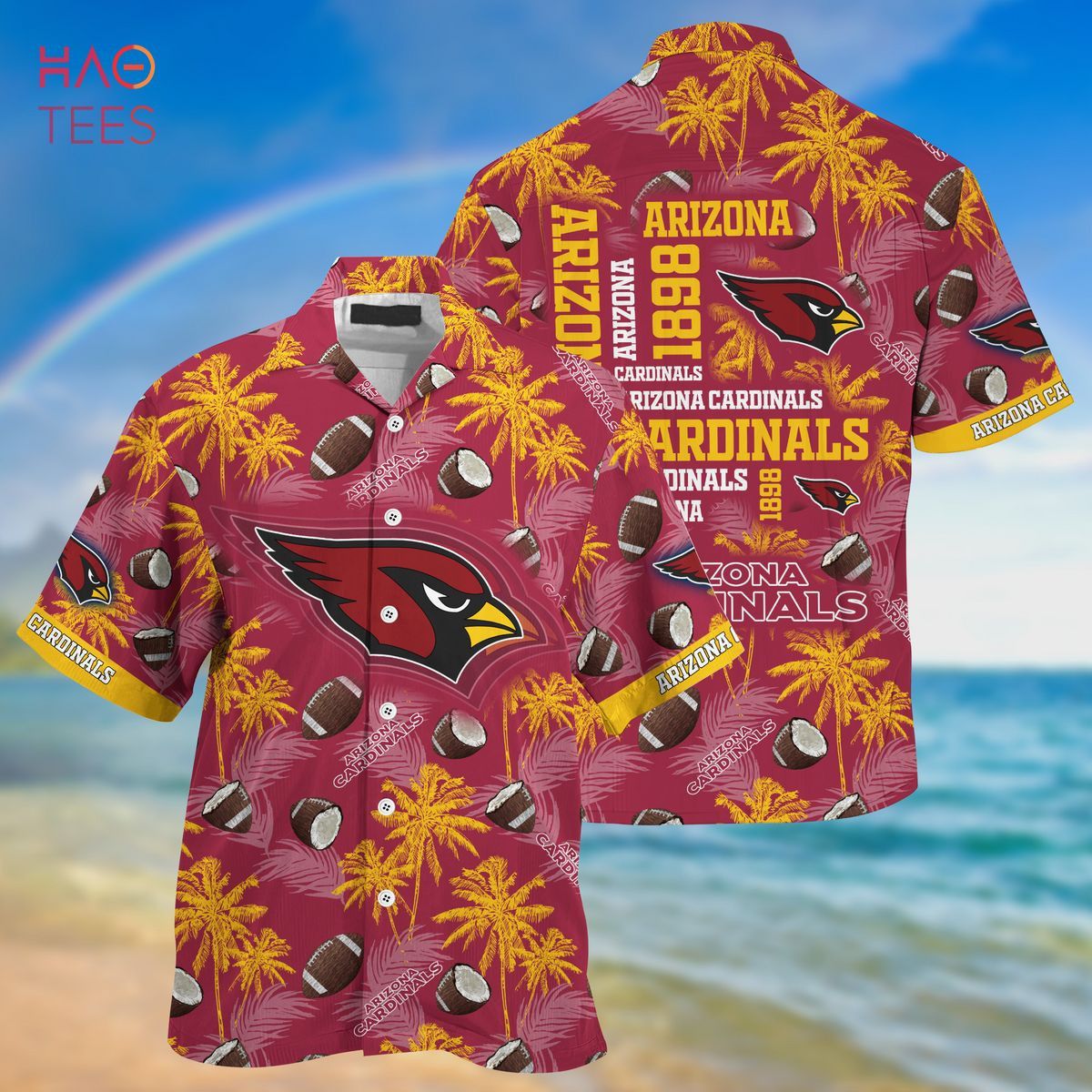 Nfl Arizona Cardinals Coconut Red Yellow Trendy Hawaiian Shirt Aloha Shirt