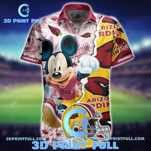 NFL Arizona Cardinals Hawaiian Shirt Mickey Mouse All Over Print