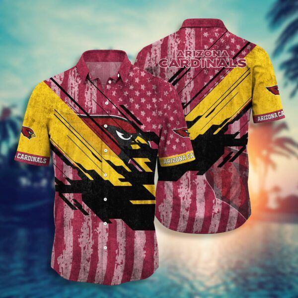 Nfl Arizona Cardinals Red America Flag Trendy Hawaiian Shirt Aloha Shirt