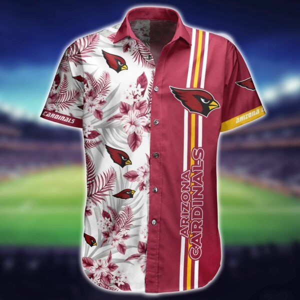 NFL Arizona Cardinals Red White Flower Hawaiian Shirt