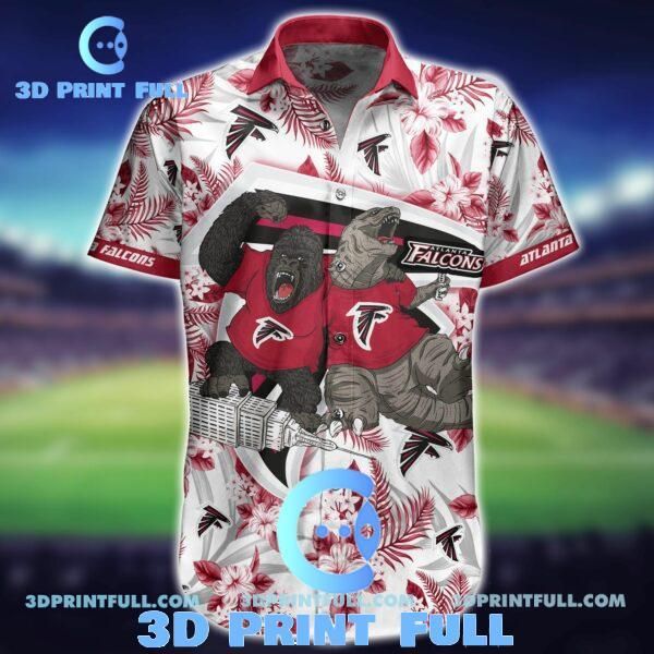 NFL Atlanta Falcons Hawaiian Shirt Kingkong Godzilla