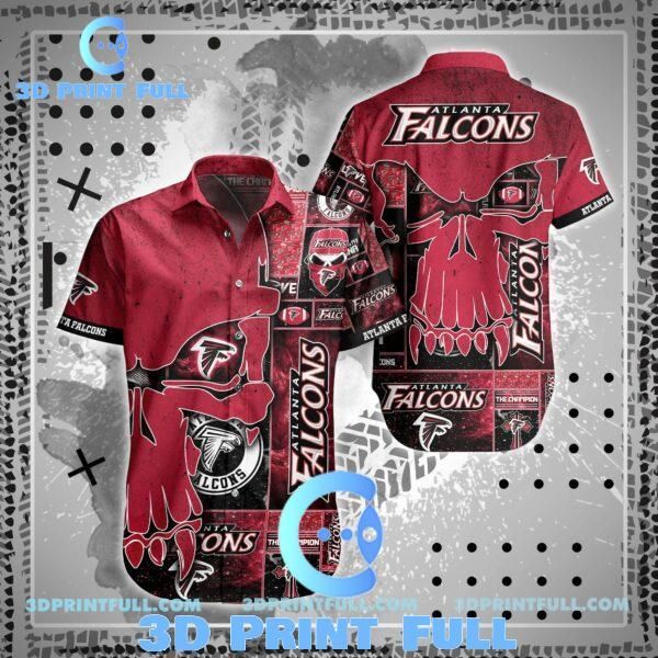 NFL Atlanta Falcons Hawaiian Shirt Short Skull All Over Print