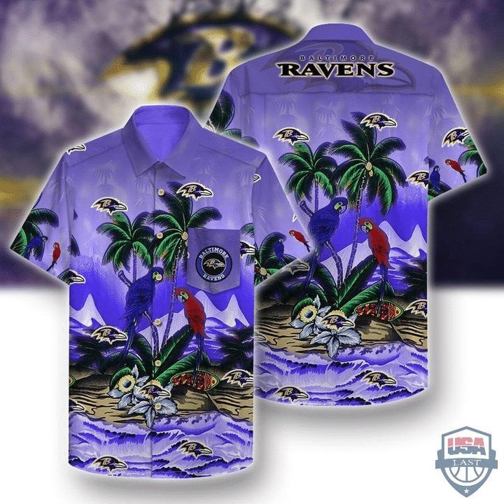 NFL Baltimore Ravens Coconut Tree Purple New Design Hawaiian Shirt