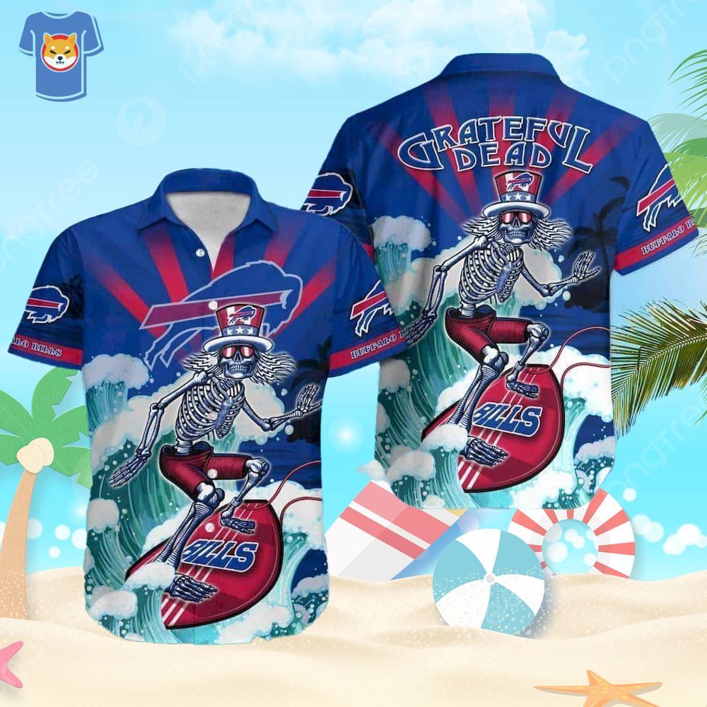 NFL Buffalo Bills Grateful Dead Hawaiian Shirt Football Gift For Boyfriend