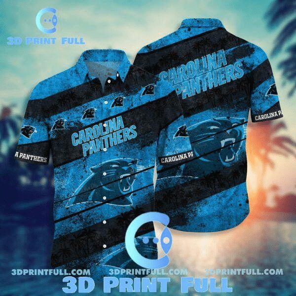 Nfl Carolina Panthers Blue Black Trendy Hawaiian Shirt Aloha Shirt