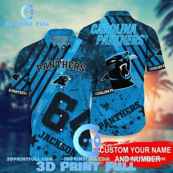 NFL Carolina Panthers Custom Name Number Hawaiian Shirt