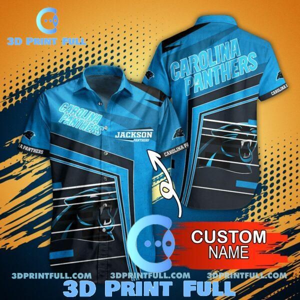 NFL Carolina Panthers Hawaiian Shirt And Short This Summer Trendy Aloha Design 3