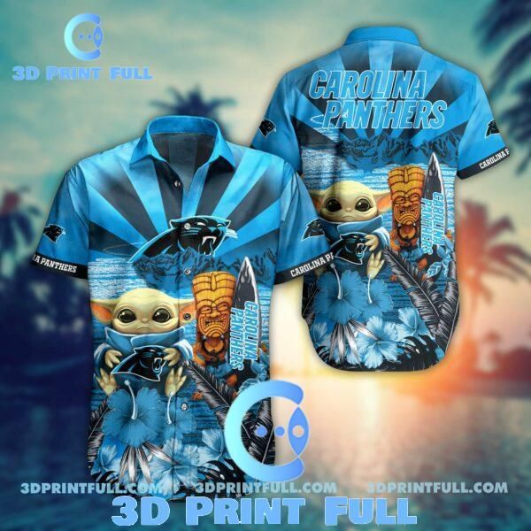 NFL Carolina Panthers Hawaiian Shirt Baby Yoda Style Summer Collection Trendy Aloha
