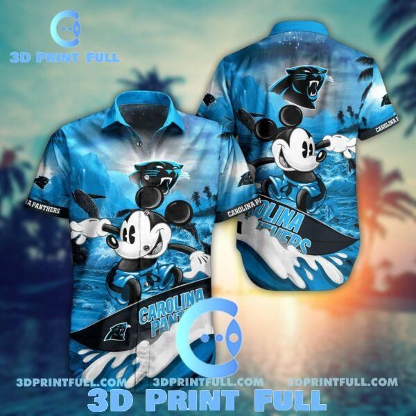 NFL Carolina Panthers Hawaiian Shirt Mickey All Over Print Trending Summer Collection Trendy Aloha