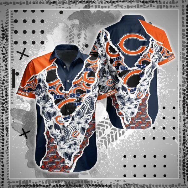 NFL Chicago Bears Hawaiian Shirt: Short, For Fans 1