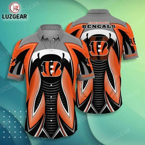 Nfl Cincinnati Bengals Orange Black Trendy Hawaiian Shirt Aloha Shirt