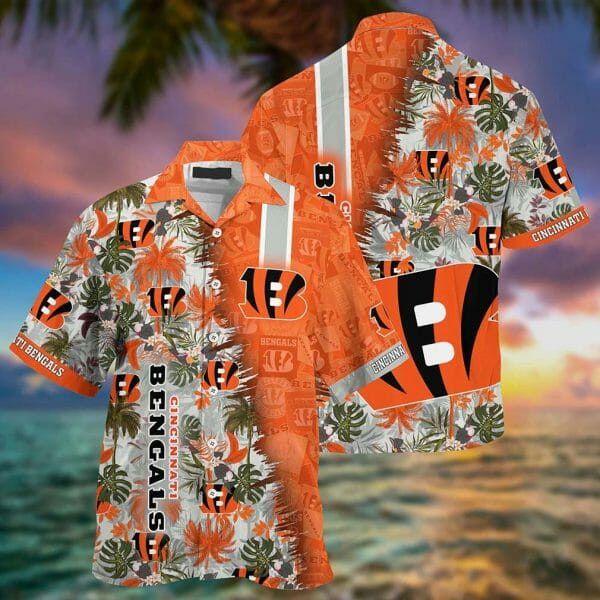 NFL Cincinnati Bengals Orange Green Hawaiian Shirt