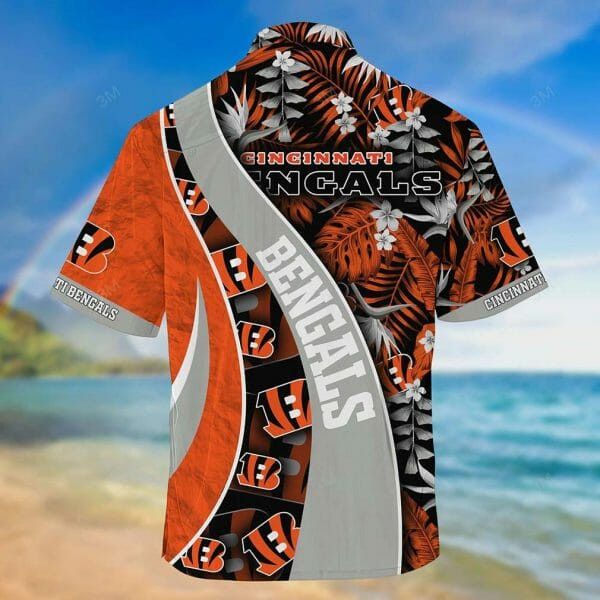 Nfl Cincinnati Bengals Orange Grey Trendy Hawaiian Shirt Aloha Shirt
