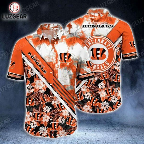 Nfl Cincinnati Bengals Orange White Trendy Hawaiian Shirt Aloha Shirt