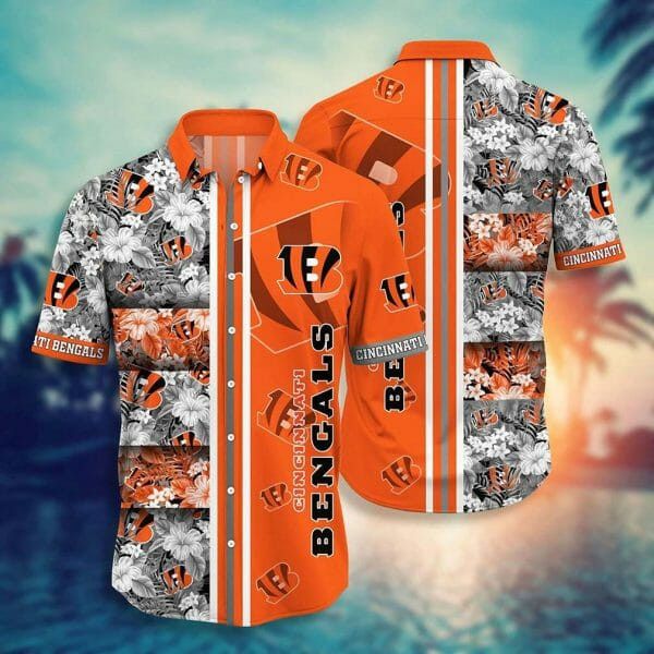 Nfl Cincinnati Bengals Tropical Flowers Orange Trendy Hawaiian Shirt Aloha Shirt Nfl Cincinnati Bengals Tropical Flowers Orange Trendy Hawaiian Shirt Aloha Shirt