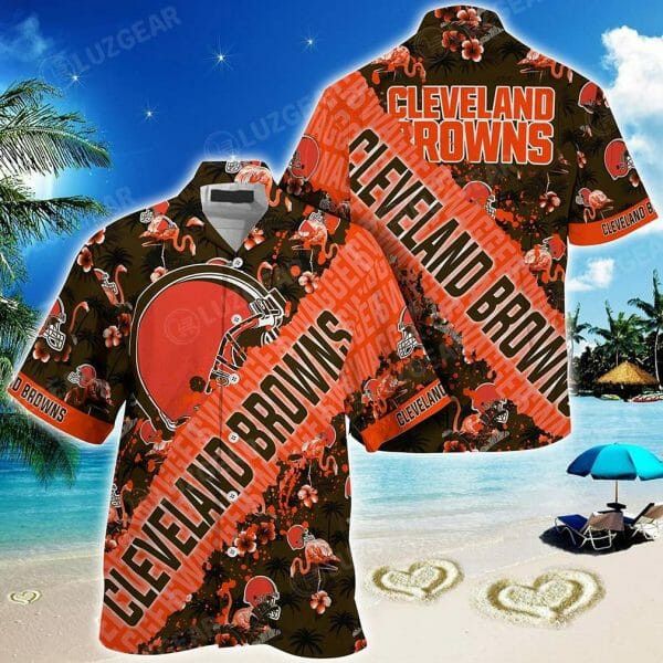 NFL Cleveland Browns Orange Hawaiian Shirt V3 Aloha Shirt