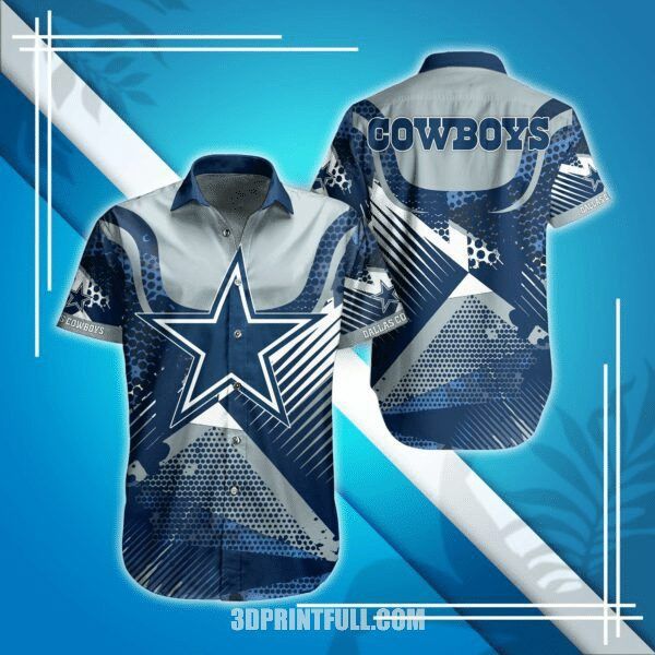 NFL Dallas Cowboys Big Logo In Center Curve Hawaiian Shirt
