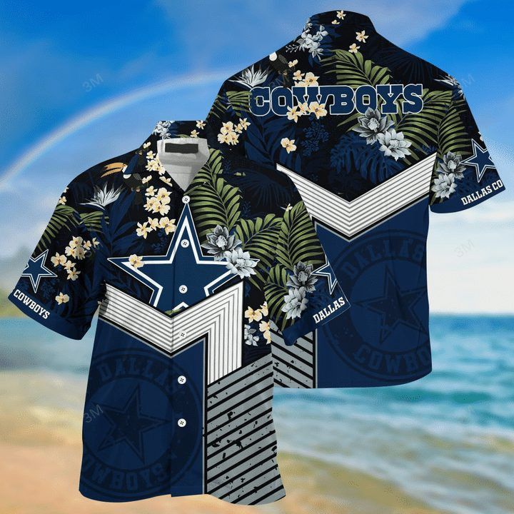 Nfl Dallas Cowboys Flower Stripes Trendy Hawaiian Shirt Aloha Shirt