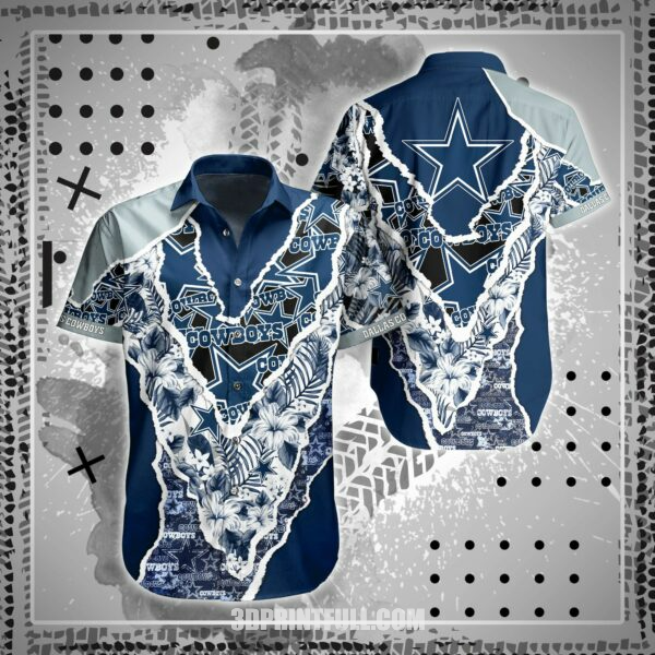 NFL Dallas Cowboys Hawaiian Shirt And Short This Summer Trendy Aloha Design 2