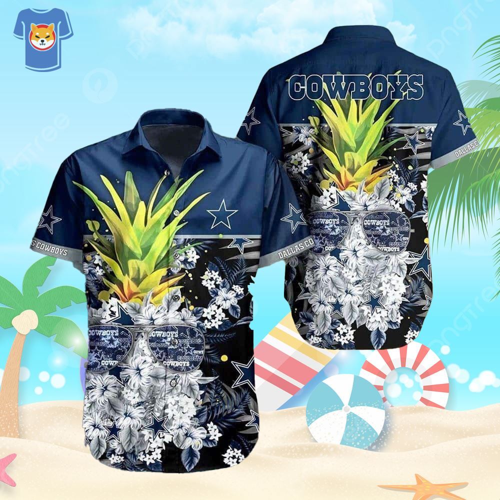 NFL Dallas Cowboys Hawaiian Shirt Pineapple Tropical Pattern