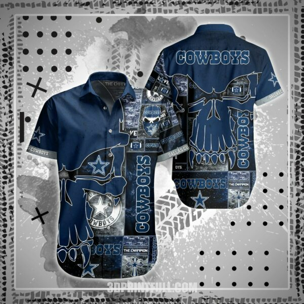NFL Dallas Cowboys Hawaiian Shirt Short Skull All Over Print