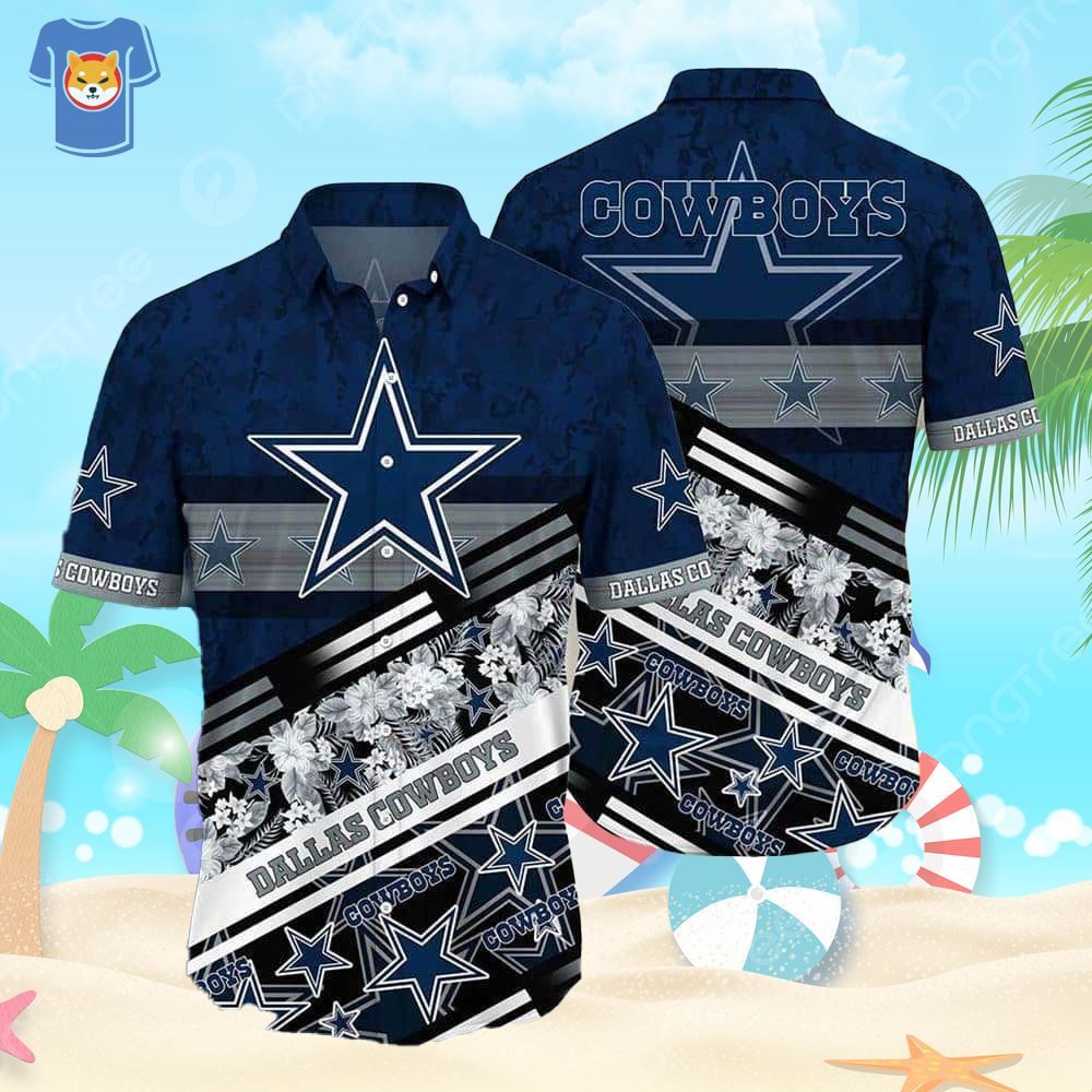 NFL Dallas Cowboys Hawaiian Shirt Tropical Pattern All Over Print
