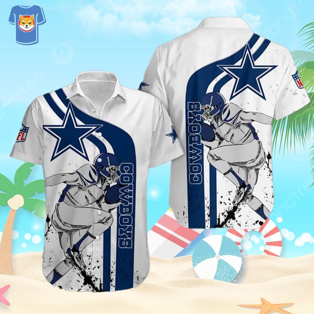 NFL Dallas Cowboys White Aloha Football Lovers Hawaiian Wear